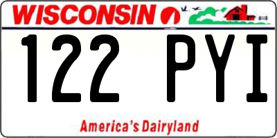 WI license plate 122PYI