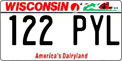 WI license plate 122PYL
