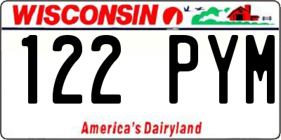 WI license plate 122PYM
