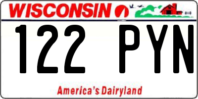 WI license plate 122PYN