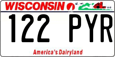 WI license plate 122PYR
