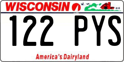 WI license plate 122PYS