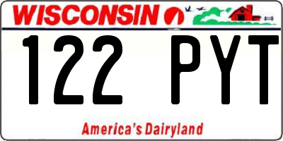 WI license plate 122PYT