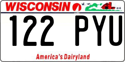 WI license plate 122PYU