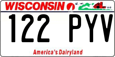 WI license plate 122PYV
