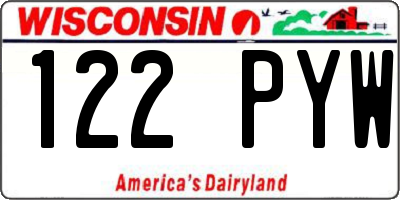 WI license plate 122PYW