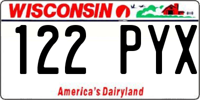 WI license plate 122PYX