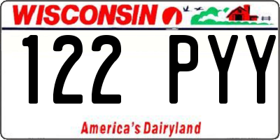 WI license plate 122PYY