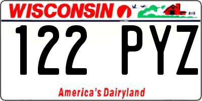 WI license plate 122PYZ