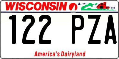 WI license plate 122PZA