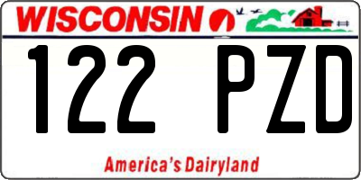 WI license plate 122PZD