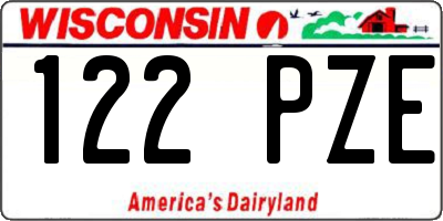 WI license plate 122PZE
