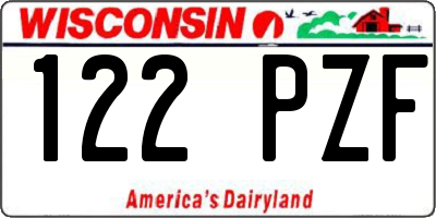 WI license plate 122PZF