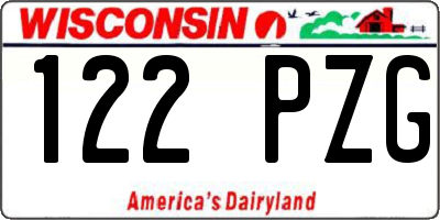 WI license plate 122PZG