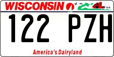 WI license plate 122PZH