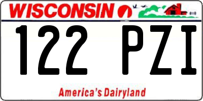 WI license plate 122PZI