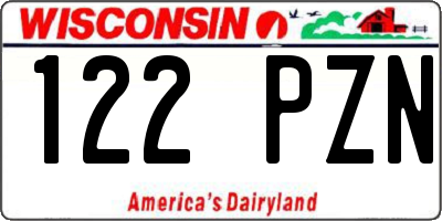 WI license plate 122PZN