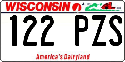 WI license plate 122PZS