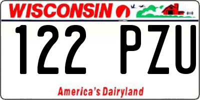 WI license plate 122PZU