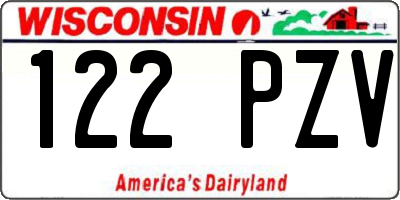 WI license plate 122PZV