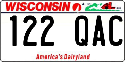 WI license plate 122QAC