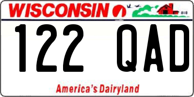 WI license plate 122QAD