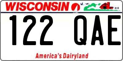 WI license plate 122QAE
