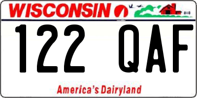 WI license plate 122QAF