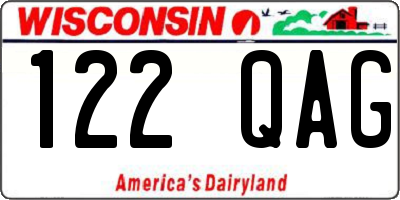WI license plate 122QAG