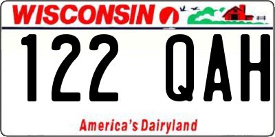 WI license plate 122QAH