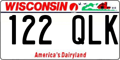 WI license plate 122QLK