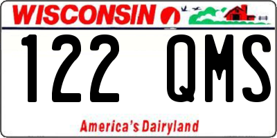 WI license plate 122QMS