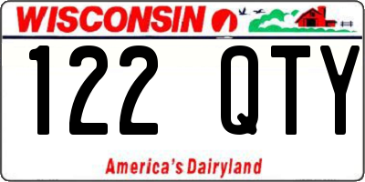 WI license plate 122QTY