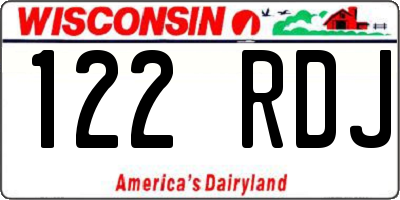 WI license plate 122RDJ