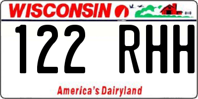 WI license plate 122RHH
