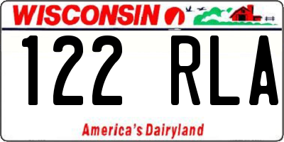 WI license plate 122RLA