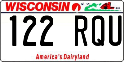 WI license plate 122RQU