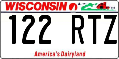 WI license plate 122RTZ