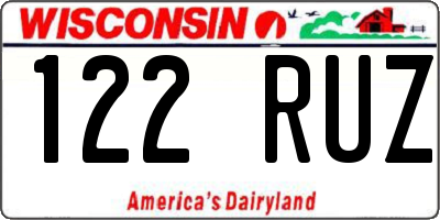 WI license plate 122RUZ