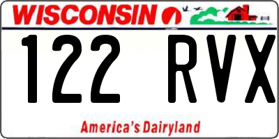 WI license plate 122RVX