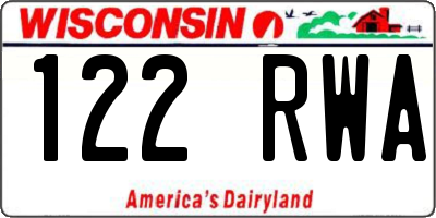 WI license plate 122RWA