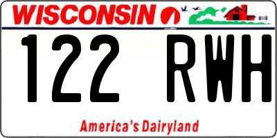 WI license plate 122RWH