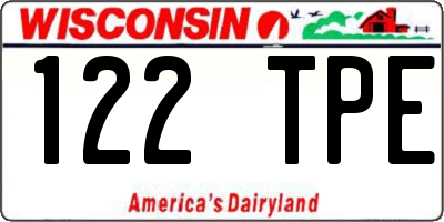 WI license plate 122TPE