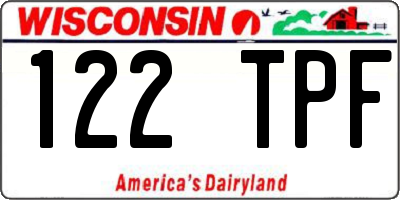 WI license plate 122TPF