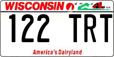 WI license plate 122TRT
