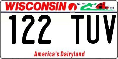 WI license plate 122TUV