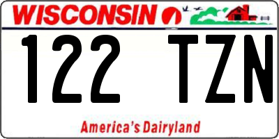 WI license plate 122TZN