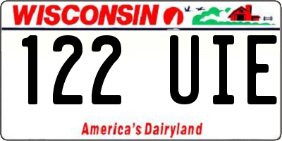 WI license plate 122UIE