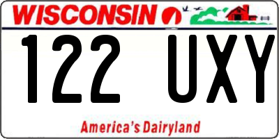 WI license plate 122UXY
