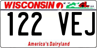 WI license plate 122VEJ